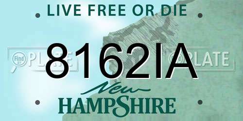 8162IA New Hampshire License Plate
