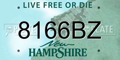8166BZ New Hampshire License Plate