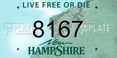 8167 New Hampshire License Plate
