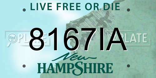 8167IA New Hampshire License Plate