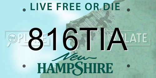 816TIA New Hampshire License Plate
