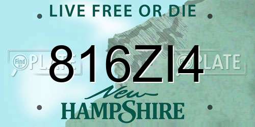 816ZI4 New Hampshire License Plate