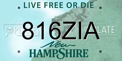 816ZIA New Hampshire License Plate