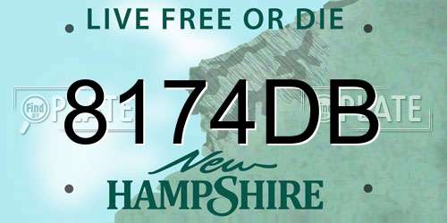 8174DB New Hampshire License Plate