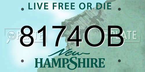 8174OB New Hampshire License Plate