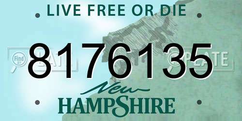 8176135 New Hampshire License Plate