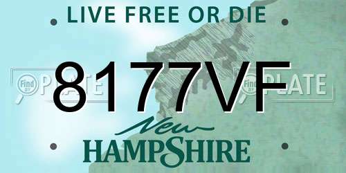 8177VF New Hampshire License Plate