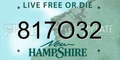 817O32 New Hampshire License Plate