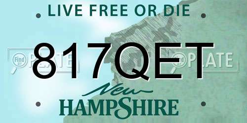 817QET New Hampshire License Plate