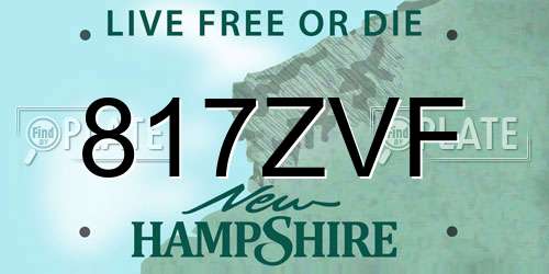 817ZVF New Hampshire License Plate