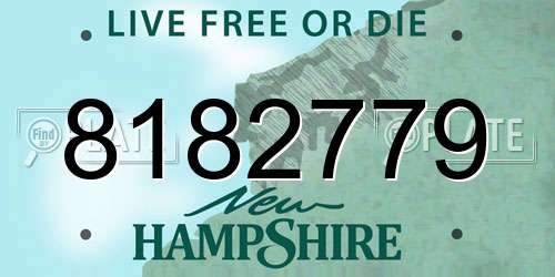 8182779 New Hampshire License Plate