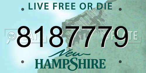 8187779 New Hampshire License Plate
