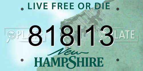 818I13 New Hampshire License Plate