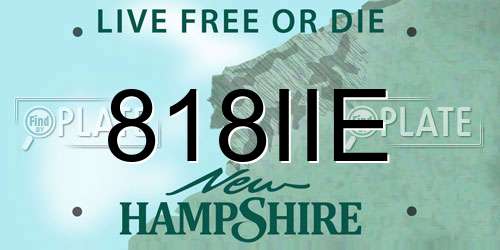 818IIE New Hampshire License Plate