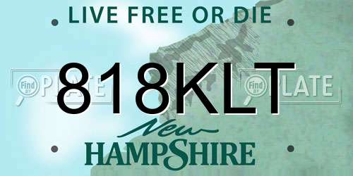 818KLT New Hampshire License Plate