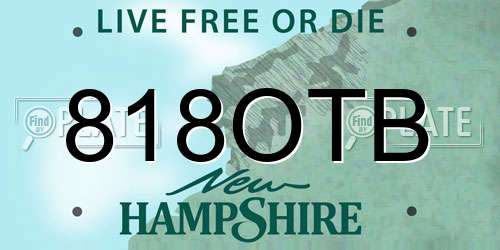 818OTB New Hampshire License Plate