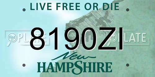 8190ZI New Hampshire License Plate