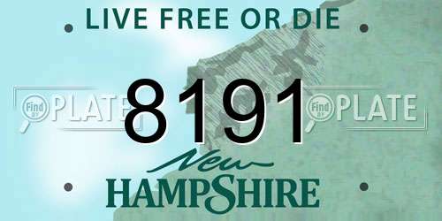 8191 New Hampshire License Plate