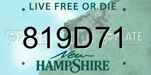 819D71 New Hampshire License Plate