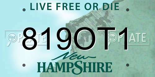 819OT1 New Hampshire License Plate