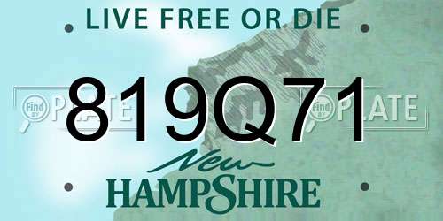 819Q71 New Hampshire License Plate