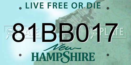 81BB017 New Hampshire License Plate