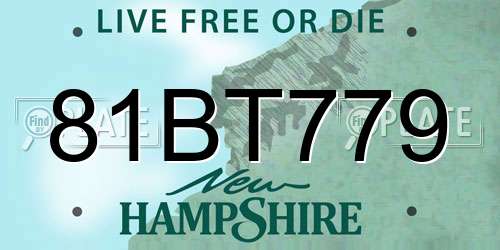 81BT779 New Hampshire License Plate
