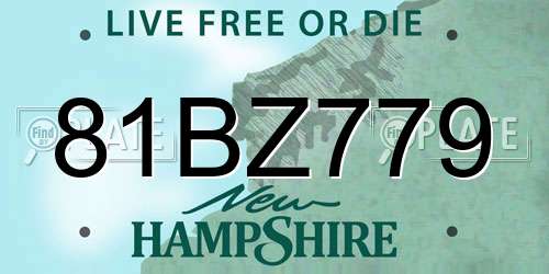81BZ779 New Hampshire License Plate