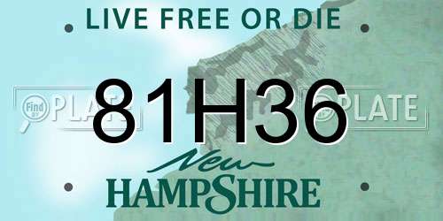 81H36 New Hampshire License Plate