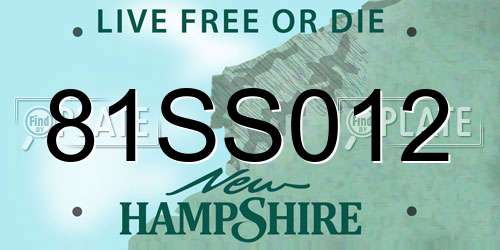 81SS012 New Hampshire License Plate