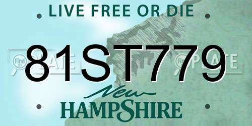 81ST779 New Hampshire License Plate