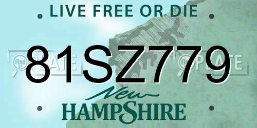 81SZ779 New Hampshire License Plate