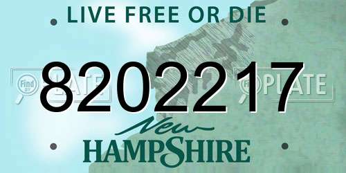 8202217 New Hampshire License Plate