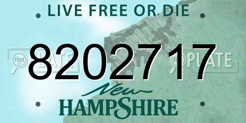 8202717 New Hampshire License Plate