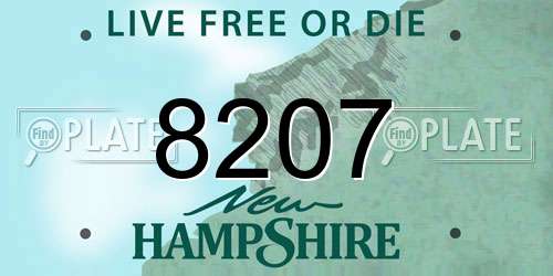 8207 New Hampshire License Plate