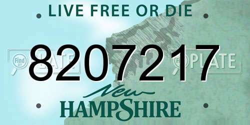 8207217 New Hampshire License Plate