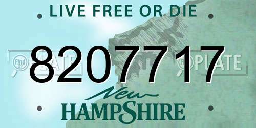 8207717 New Hampshire License Plate