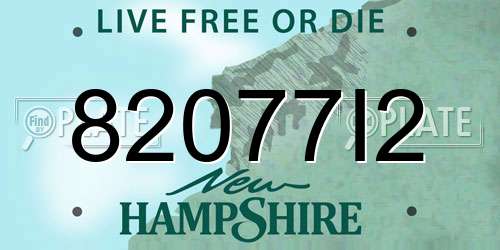 82077I2 New Hampshire License Plate
