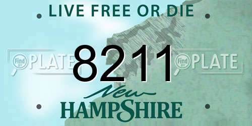 8211 New Hampshire License Plate