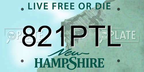 821PTL New Hampshire License Plate