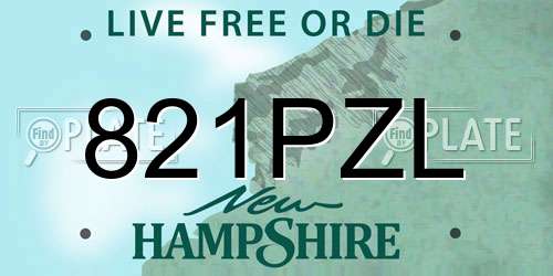 821PZL New Hampshire License Plate
