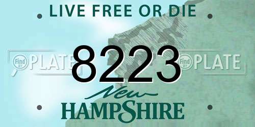 8223 New Hampshire License Plate