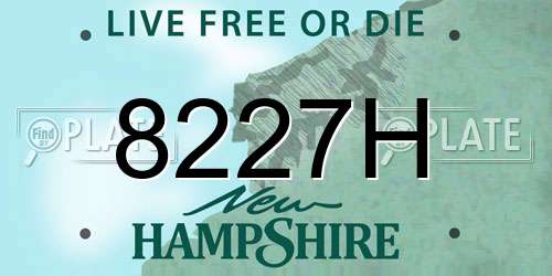 8227H New Hampshire License Plate