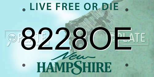 8228OE New Hampshire License Plate