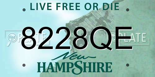 8228QE New Hampshire License Plate