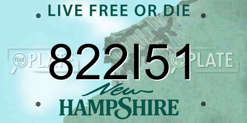822I51 New Hampshire License Plate