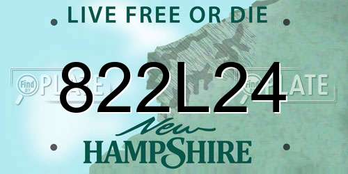 822L24 New Hampshire License Plate