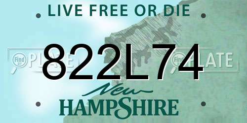 822L74 New Hampshire License Plate