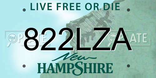 822LZA New Hampshire License Plate
