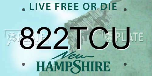 822TCU New Hampshire License Plate